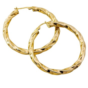 9ct gold Hollow Hoop Earrings